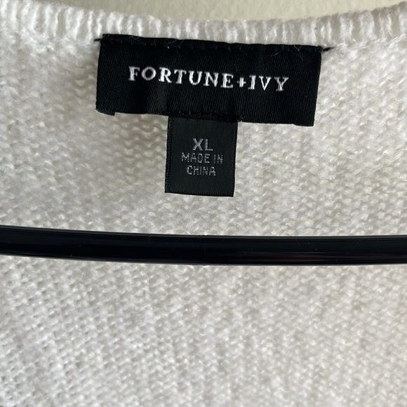 Fortune & Ivy Black and white stripped open cardigan - XL - Picture 2 of 4